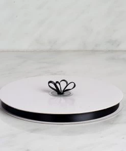 Silkflowersfactory Ribbons 3/8" X 100 Yards Solid Satin Ribbon - Black