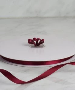 Silkflowersfactory 3/8" X 100 Yards Solid Satin Ribbon - Burgundy Ribbons