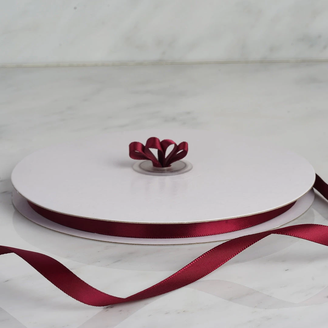 Silkflowersfactory 3/8" X 100 Yards Solid Satin Ribbon - Burgundy Ribbons 3 Silkflowersfactory 3/8" X 100 Yards Solid Satin Ribbon - Burgundy Ribbons