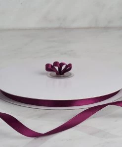 Silkflowersfactory Ribbons 3/8" X 100 Yards Solid Satin Ribbon - Eggplant