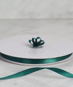 Silkflowersfactory 3/8" X 100 Yards Solid Satin Ribbon - Hunter Green Ribbons