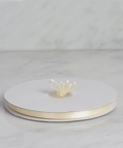 Silkflowersfactory Ribbons 3/8" X 100 Yards Solid Satin Ribbon - Ivory