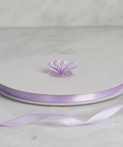 Silkflowersfactory Ribbons 3/8" X 100 Yards Solid Satin Ribbon - Lavender