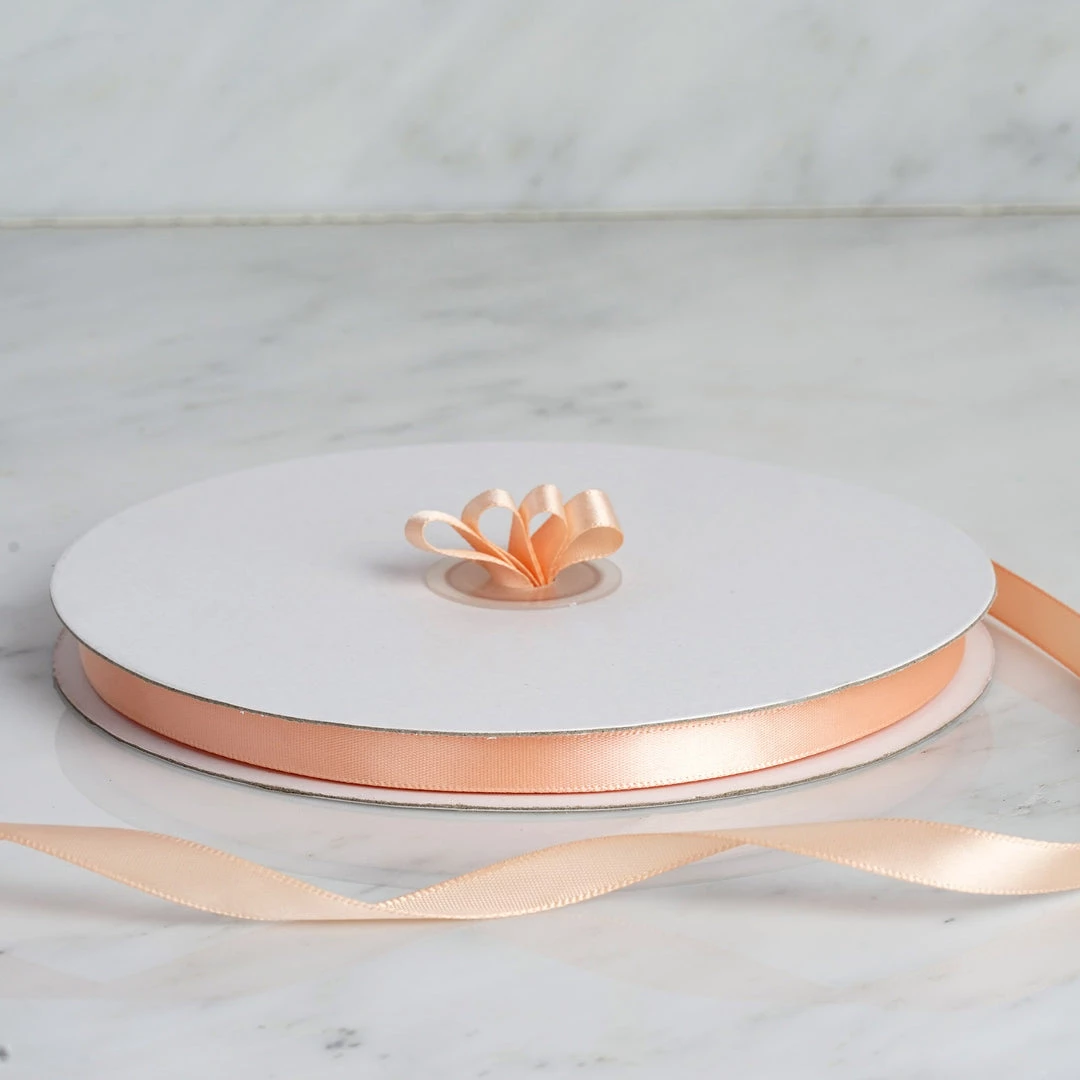 Silkflowersfactory 3/8" X 100 Yards Solid Satin Ribbon - Peach Ribbons 3 Silkflowersfactory 3/8" X 100 Yards Solid Satin Ribbon - Peach Ribbons