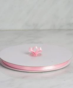 Silkflowersfactory 3/8" X 100 Yards Solid Satin Ribbon - Pink
