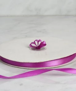 Silkflowersfactory Ribbons 3/8" X 100 Yards Solid Satin Ribbon - Purple