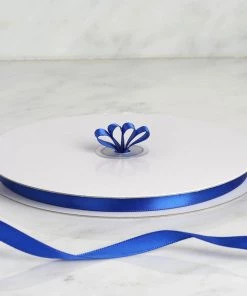 Silkflowersfactory Ribbons 3/8" X 100 Yards Solid Satin Ribbon - Royal Blue