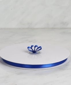 Silkflowersfactory Ribbons 3/8" X 100 Yards Solid Satin Ribbon - Royal Blue