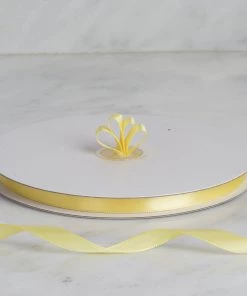 Silkflowersfactory Ribbons 3/8" X 100 Yards Solid Satin Ribbon - Yellow
