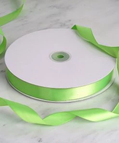 Silkflowersfactory 7/8" X 100 Yards Solid Satin Ribbon - Apple Green