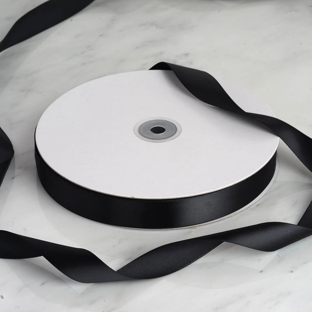 Silkflowersfactory Ribbons 7/8" X 100 Yards Solid Satin Ribbon - Black 4 Silkflowersfactory Ribbons 7/8" X 100 Yards Solid Satin Ribbon - Black