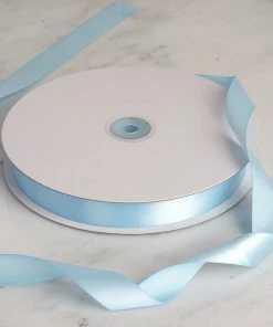 Silkflowersfactory Ribbons 7/8" X 100 Yards Solid Satin Ribbon - Light Blue