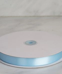 Silkflowersfactory Ribbons 7/8" X 100 Yards Solid Satin Ribbon - Light Blue