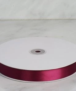 Silkflowersfactory 7/8" X 100 Yards Solid Satin Ribbon - Burgundy