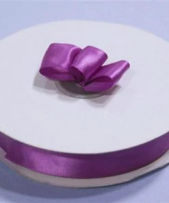 Silkflowersfactory 7/8" X 100 Yards Solid Satin Ribbon - Eggplant Ribbons