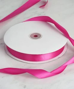Silkflowersfactory 7/8" X 100 Yards Solid Satin Ribbon - Fuchsia Ribbons