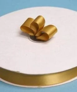 Silkflowersfactory 7/8" X 100 Yards Solid Satin Ribbon - Gold 8 Silkflowersfactory 7/8