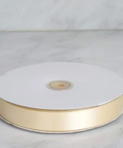Silkflowersfactory 7/8" X 100 Yards Solid Satin Ribbon - Ivory Ribbons