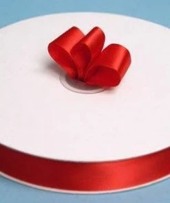 Silkflowersfactory 7/8" X 100 Yards Solid Satin Ribbon - Red Ribbons