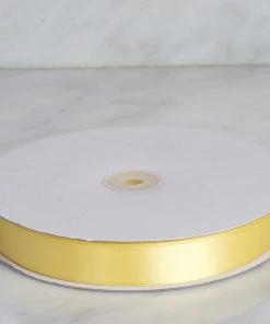 Silkflowersfactory Ribbons 7/8" X 100 Yards Solid Satin Ribbon - Yellow