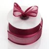Silkflowersfactory 1.5" X 25 Yards Organza Ribbon With Satin Edge - Burgundy Ribbons 1 Silkflowersfactory 1.5" X 25 Yards Organza Ribbon With Satin Edge - Burgundy Ribbons