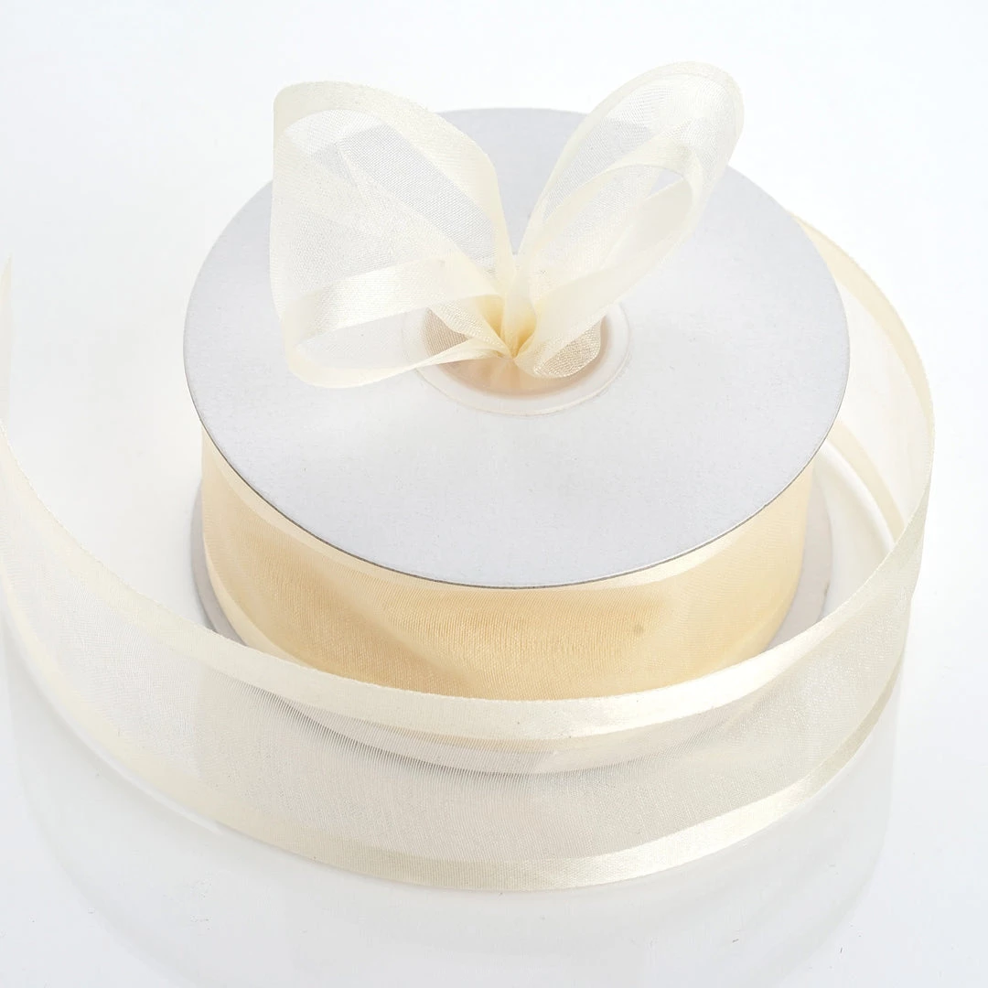 Silkflowersfactory Ribbons 1.5" X 25 Yards Organza Ribbon With Satin Edge - Ivory 3 Silkflowersfactory Ribbons 1.5" X 25 Yards Organza Ribbon With Satin Edge - Ivory