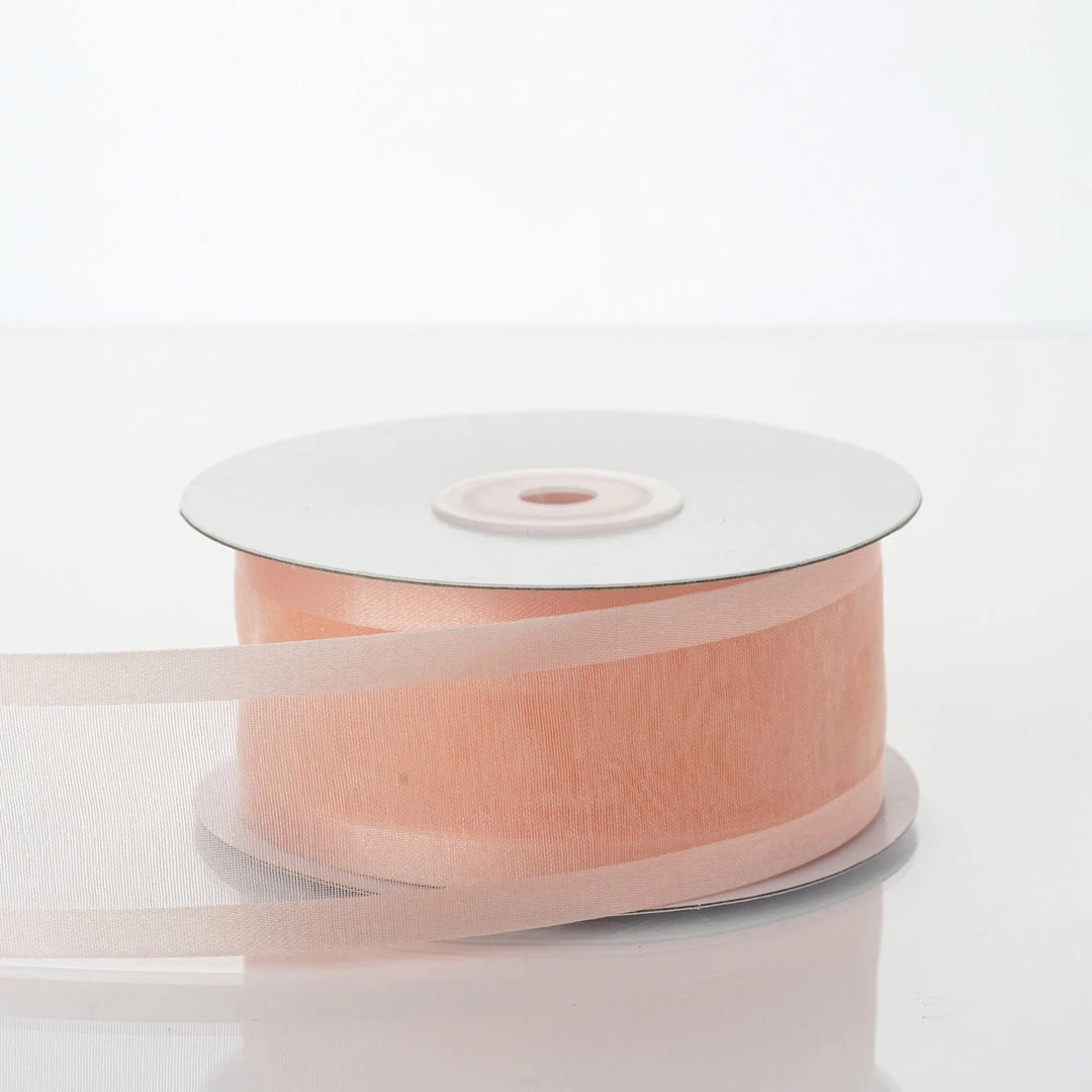 Silkflowersfactory 1.5" X 25 Yards Organza Ribbon With Satin Edge - Peach 4 Silkflowersfactory 1.5" X 25 Yards Organza Ribbon With Satin Edge - Peach