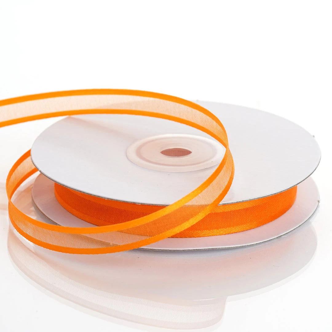 Silkflowersfactory 3/8" X 25 Yards Organza Ribbon With Satin Edge - Orange Ribbons 4 Silkflowersfactory 3/8" X 25 Yards Organza Ribbon With Satin Edge - Orange Ribbons