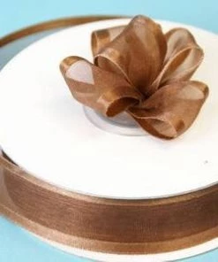 Silkflowersfactory Ribbons 7/8" X 25 Yards Organza Ribbon With Satin Edge - Chocolate 7 Silkflowersfactory Ribbons 7/8