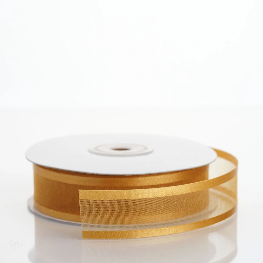 Silkflowersfactory 7/8" X 25 Yards Organza Ribbon With Satin Edge - Gold Ribbons 4 Silkflowersfactory 7/8" X 25 Yards Organza Ribbon With Satin Edge - Gold Ribbons