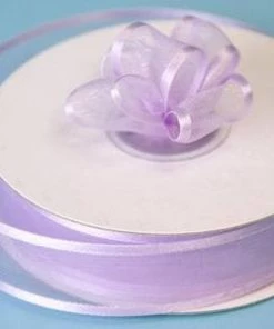Silkflowersfactory 7/8" X 25 Yards Organza Ribbon With Satin Edge - Lavender Ribbons 7 Silkflowersfactory 7/8