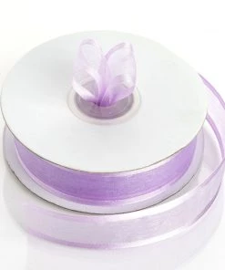Silkflowersfactory 7/8" X 25 Yards Organza Ribbon With Satin Edge - Lavender Ribbons