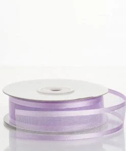 Silkflowersfactory 7/8" X 25 Yards Organza Ribbon With Satin Edge - Lavender Ribbons