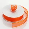 Silkflowersfactory 7/8" X 25 Yards Organza Ribbon With Satin Edge - Orange 2 Silkflowersfactory 7/8" X 25 Yards Organza Ribbon With Satin Edge - Orange