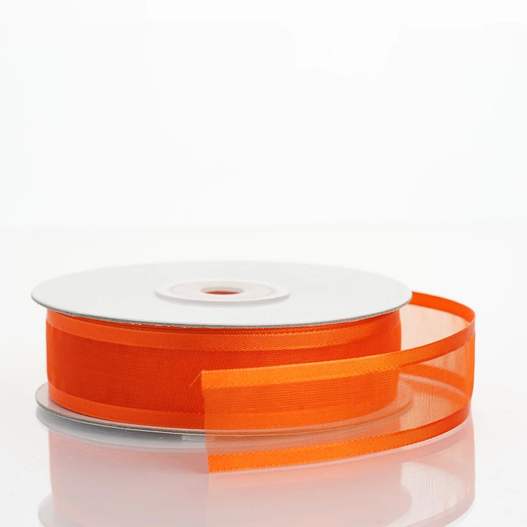 Silkflowersfactory 7/8" X 25 Yards Organza Ribbon With Satin Edge - Orange 4 Silkflowersfactory 7/8" X 25 Yards Organza Ribbon With Satin Edge - Orange