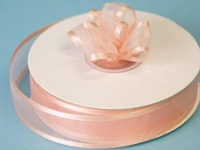 Silkflowersfactory 7/8" X 25 Yards Organza Ribbon With Satin Edge - Peach 5 Silkflowersfactory 7/8" X 25 Yards Organza Ribbon With Satin Edge - Peach