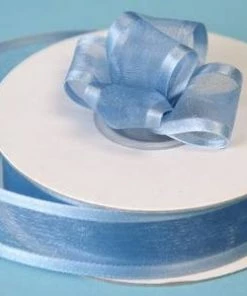 Silkflowersfactory 7/8" X 25 Yards Organza Ribbon With Satin Edge - Serenity Blue 7 Silkflowersfactory 7/8