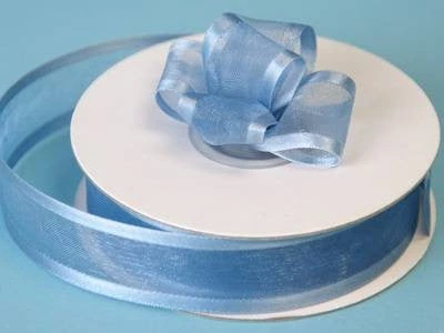 Silkflowersfactory 7/8" X 25 Yards Organza Ribbon With Satin Edge - Serenity Blue 5 Silkflowersfactory 7/8" X 25 Yards Organza Ribbon With Satin Edge - Serenity Blue