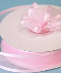 Silkflowersfactory 7/8" X 25 Yards Organza Ribbon With Satin Edge - Pink 7 Silkflowersfactory 7/8