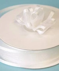 Silkflowersfactory 7/8" X 25 Yards Organza Ribbon With Satin Edge - White 7 Silkflowersfactory 7/8