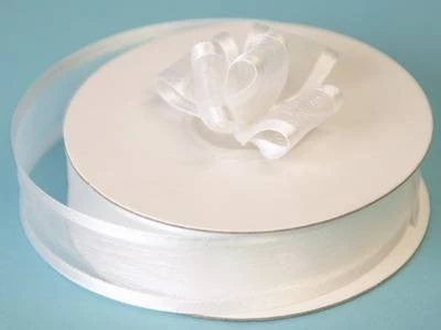 Silkflowersfactory 7/8" X 25 Yards Organza Ribbon With Satin Edge - White 5 Silkflowersfactory 7/8" X 25 Yards Organza Ribbon With Satin Edge - White