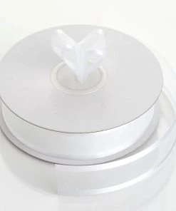 Silkflowersfactory 7/8" X 25 Yards Organza Ribbon With Satin Edge - White