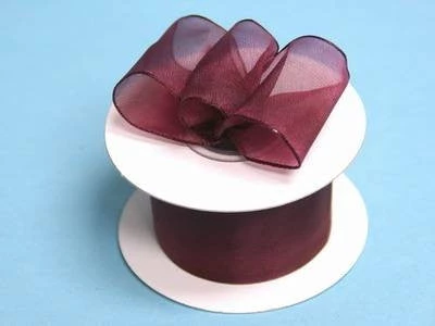Silkflowersfactory 1.5" X 10 Yards Organza Ribbon With Wired Edge - Burgundy 5 Silkflowersfactory 1.5" X 10 Yards Organza Ribbon With Wired Edge - Burgundy