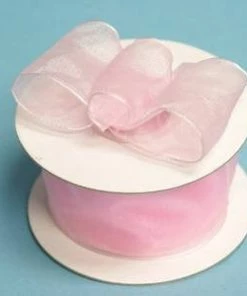 Silkflowersfactory 1.5" X 10 Yards Organza Ribbon With Wired Edge - Pink Ribbons 7 Silkflowersfactory 1.5