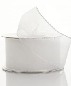 Silkflowersfactory 1.5" X 10 Yards Organza Ribbon With Wired Edge - White