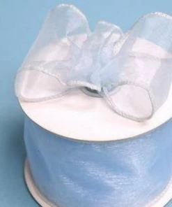 Silkflowersfactory Ribbons 2.5" X 10 Yards Organza Ribbon With Wired Edge - Light Blue 7 Silkflowersfactory Ribbons 2.5