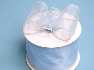 Silkflowersfactory Ribbons 2.5" X 10 Yards Organza Ribbon With Wired Edge - Light Blue 5 Silkflowersfactory Ribbons 2.5" X 10 Yards Organza Ribbon With Wired Edge - Light Blue