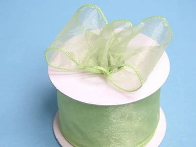 Silkflowersfactory 2.5" X 10 Yards Organza Ribbon With Wired Edge - Mint 5 Silkflowersfactory 2.5" X 10 Yards Organza Ribbon With Wired Edge - Mint