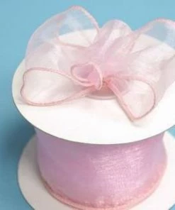 Silkflowersfactory Ribbons 2.5" X 10 Yards Organza Ribbon With Wired Edge - Pink 7 Silkflowersfactory Ribbons 2.5