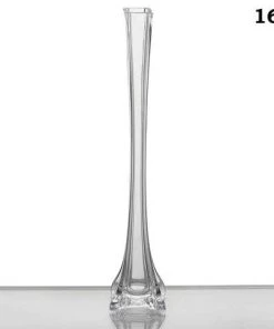 Silkflowersfactory 16" Clear Eiffel Tower Wedding Glass Vases -12pcs